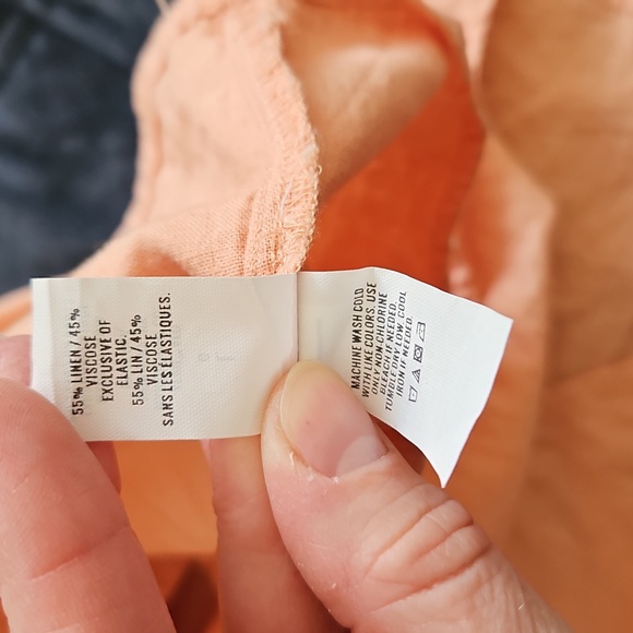 Aerie Love of Linen Blend Mini Dress, L Peach, Smocked, Babydoll, Resort, Beach - Picture 10 of 12